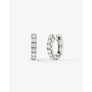 Elegant Petite Jumbo Diamond Huggie Hoops.