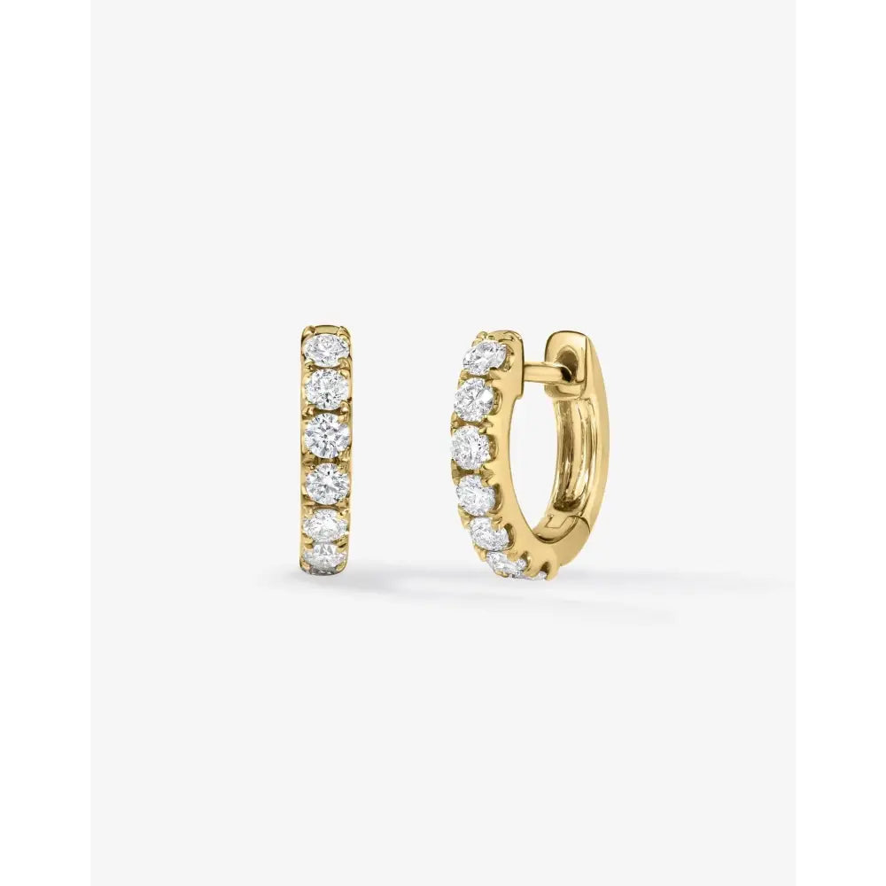 Elegant Petite Jumbo Diamond Huggie Hoops.