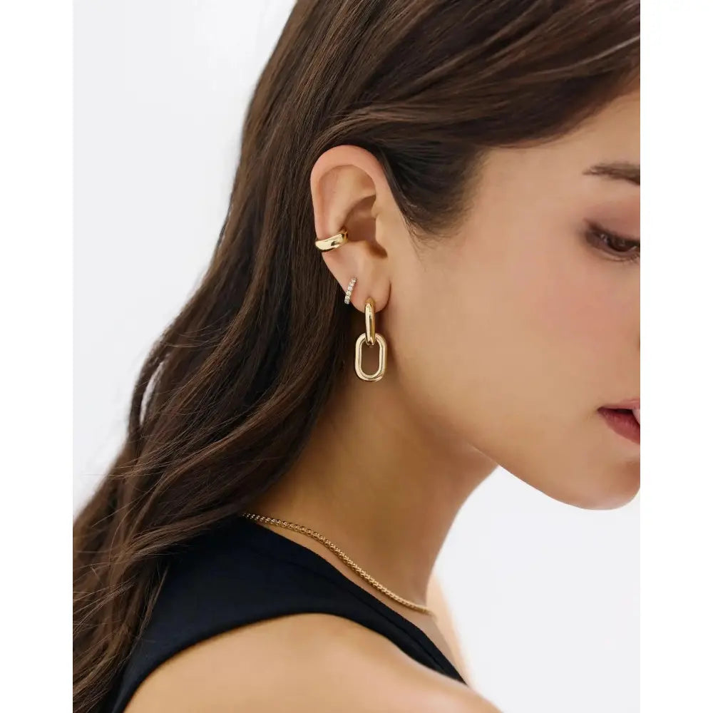 Elegant Petite Jumbo Diamond Huggie Hoops.