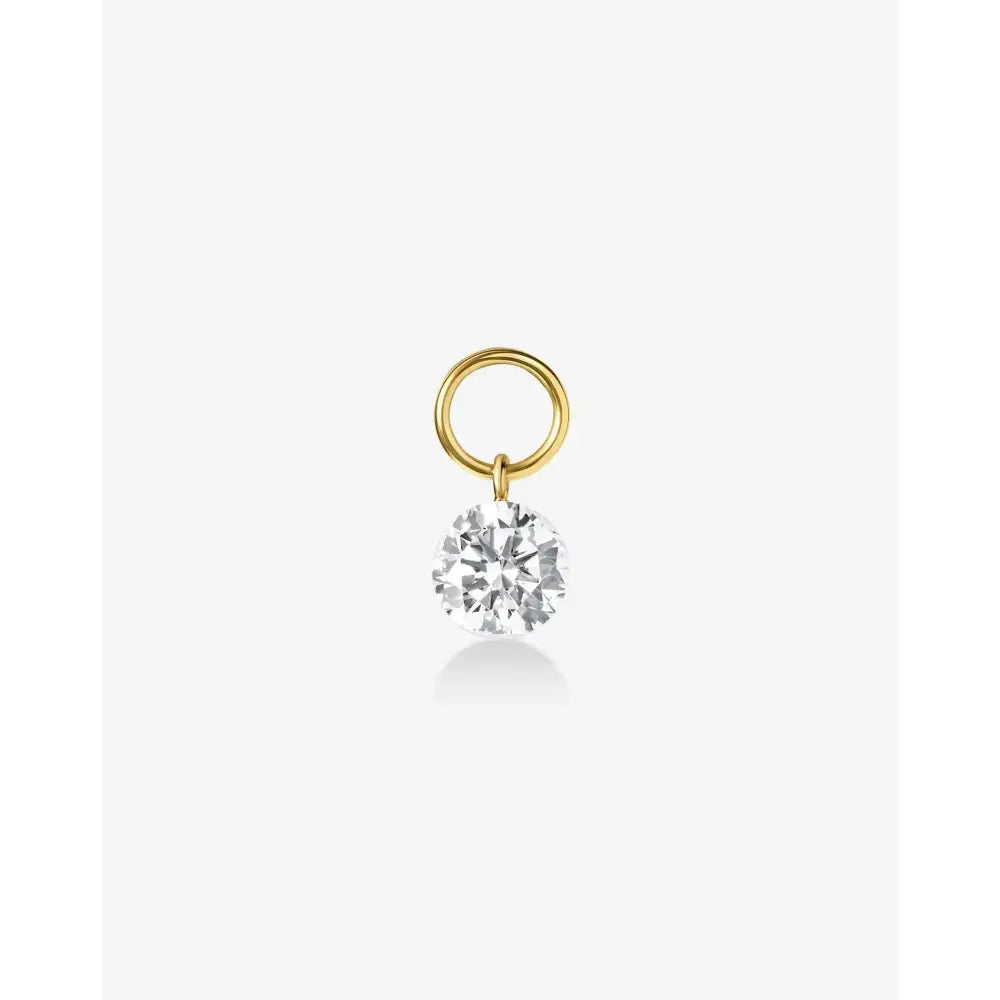 Elegant Round Lab Diamond Huggie Charm Earrings.