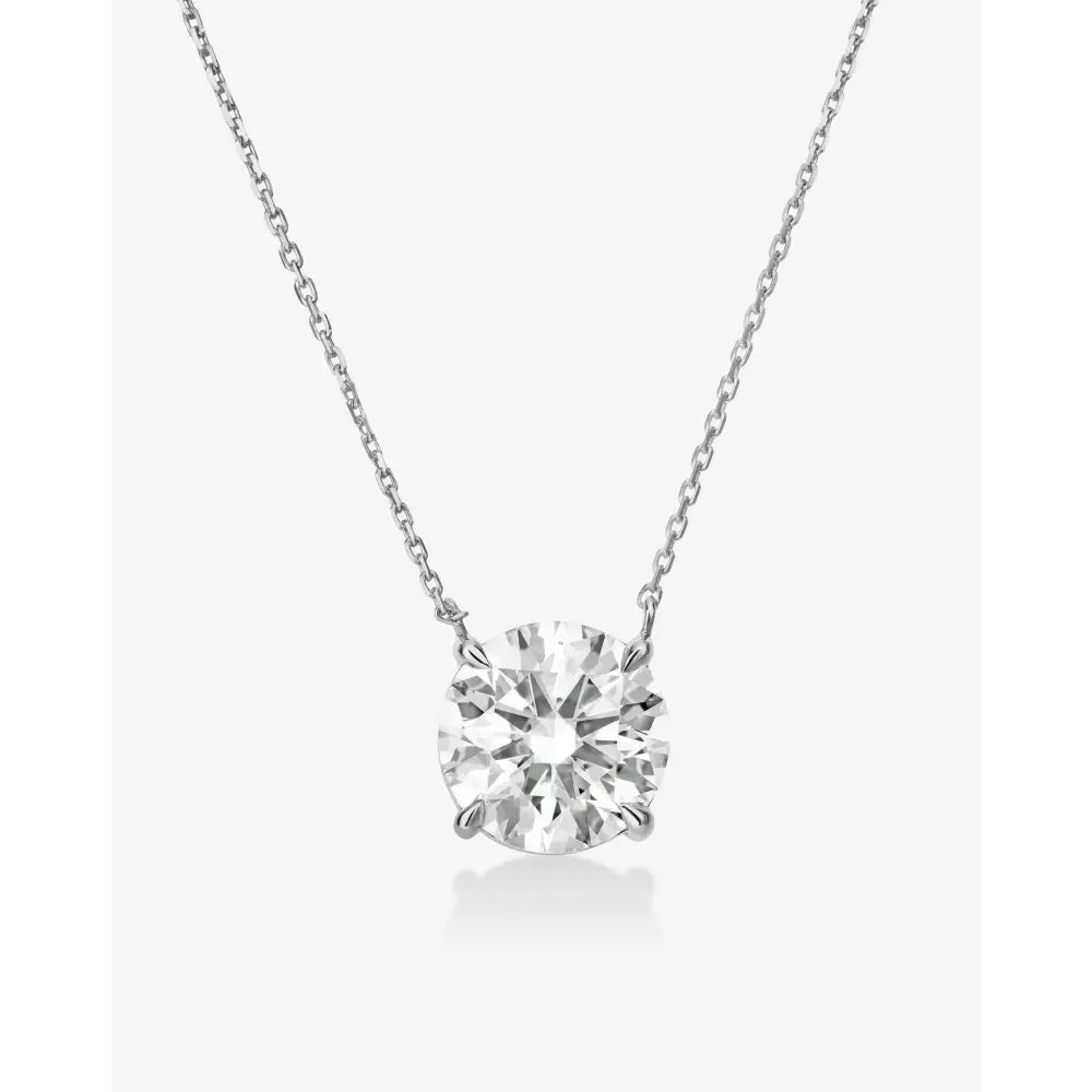 Elegant Round Lab Diamond Necklace - Timeless Sparkle and Shine.