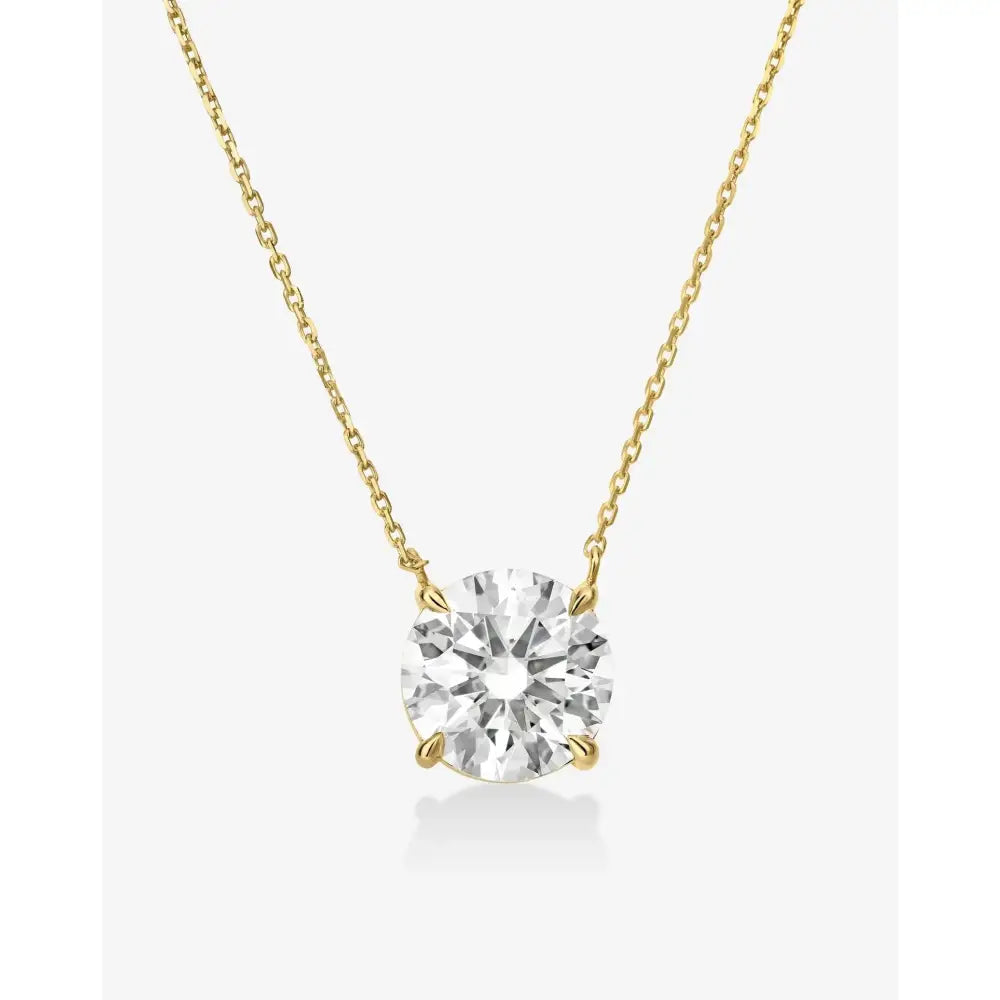 Elegant Round Lab Diamond Necklace - Timeless Sparkle and Shine.