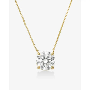 Elegant Round Lab Diamond Necklace - Timeless Sparkle and Shine.