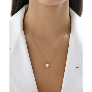 Elegant Round Lab Diamond Necklace - Timeless Sparkle and Shine.