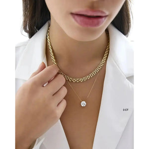 Elegant Round Lab Diamond Necklace - Timeless Sparkle and Shine.