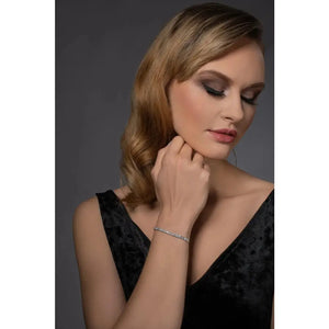 Elegant Silver Cubic Zirconia Adjustable Tennis Bracelet for Women and Girls.