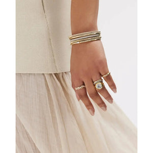 Elegant Stackable Gold Cloud Bangle - Elevate Your Style.