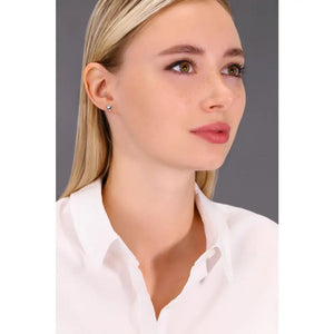 Elegant Sterling Silver Heart Stud Earrings - Timeless Charm.
