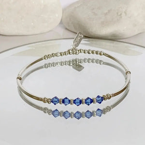 Elegant Sterling Silver Sapphire Bead Bracelet - Perfect 50th Birthday Gift & September Birthstone Jewelry for Best Friend.