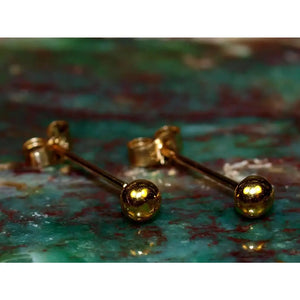 Elevate Your Elegance with 24K Gold 3mm Minimalist Ball Stud Earrings - Pure Luxury for Every Occasion!.