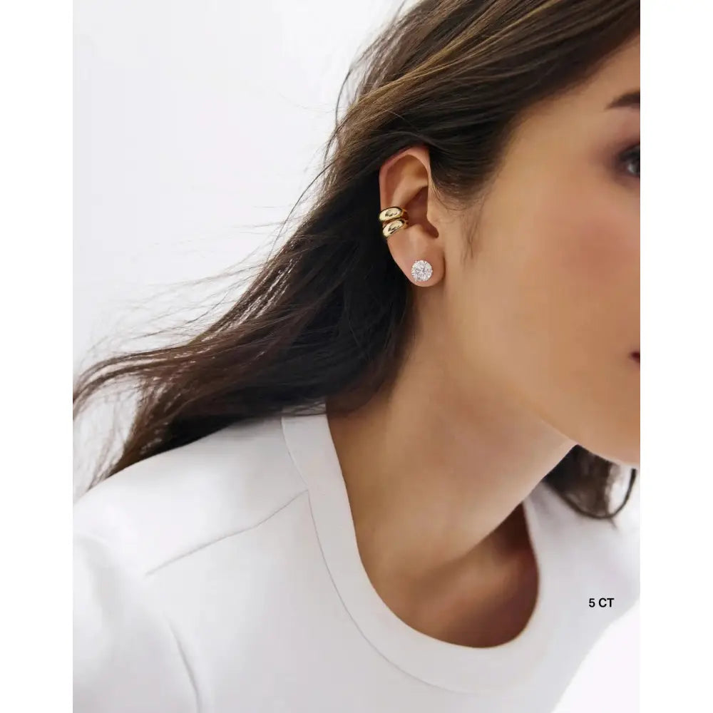 Elevate Your Elegance with Round Lab Diamond Studs.