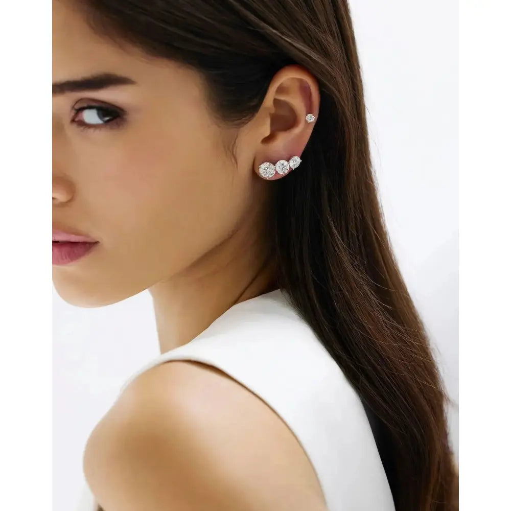 Elevate Your Elegance with Round Lab Diamond Studs.