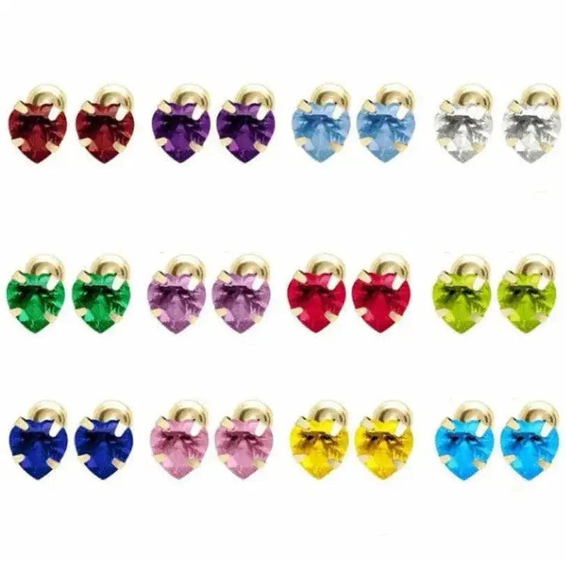 Elevate Your Style with 14K Gold Heart Cut Sparkling Stud Earrings - Perfect for Birthdays & Everyday Luxury!.