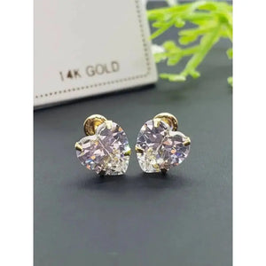 Elevate Your Style with 14K Gold Heart Cut Sparkling Stud Earrings - Perfect for Birthdays & Everyday Luxury!.