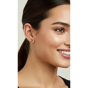 Elevate Your Style with 14K Yellow Gold Unisex Ball Stud Sleeper Earrings - Multiple Sizes Available!