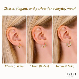 Elevate Your Style with Exquisite Handmade 14K Solid Yellow Gold Round Hoop Earrings.