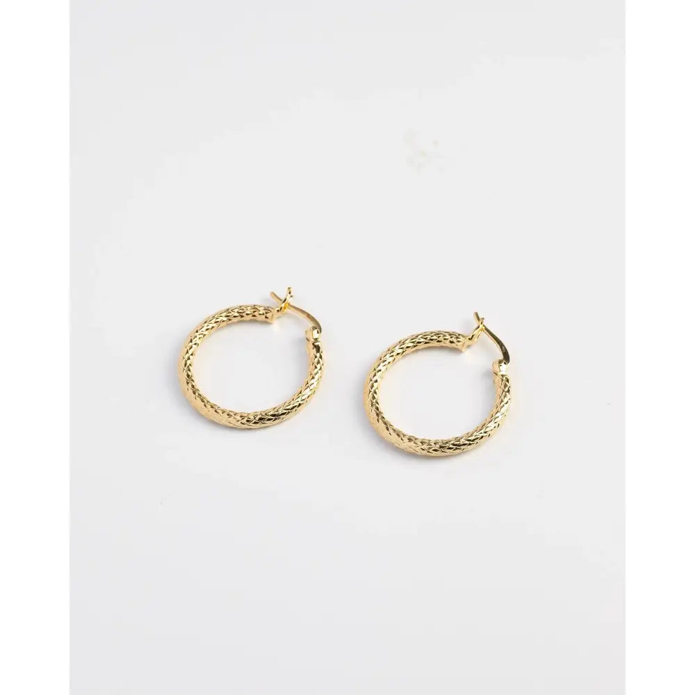 Elevate Your Style with Textured Chunky Gold Hoop Earrings - Perfect Gift in 14K Gold or Sterling Silver.