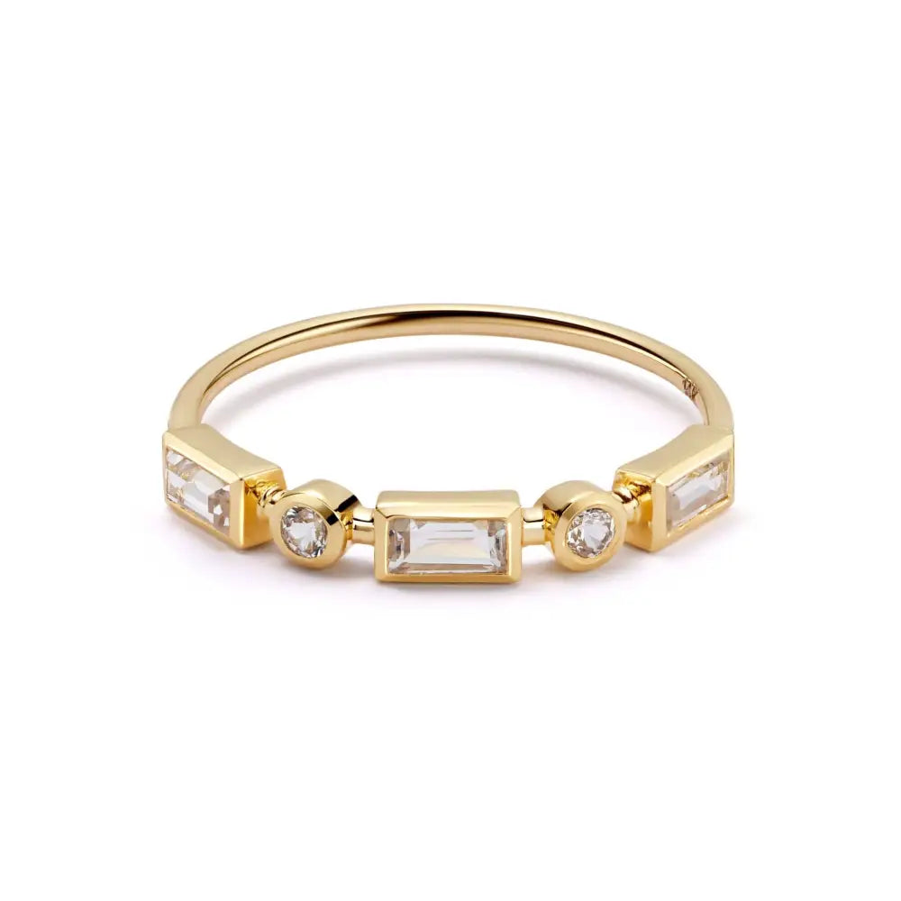 Estée Lalonde Fine Baguette Sapphire Ring 14Ct Solid Gold