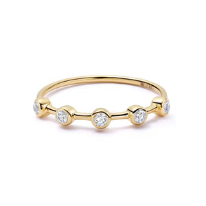 Estée Lalonde Fine round Sapphire Ring 14Ct Solid Gold
