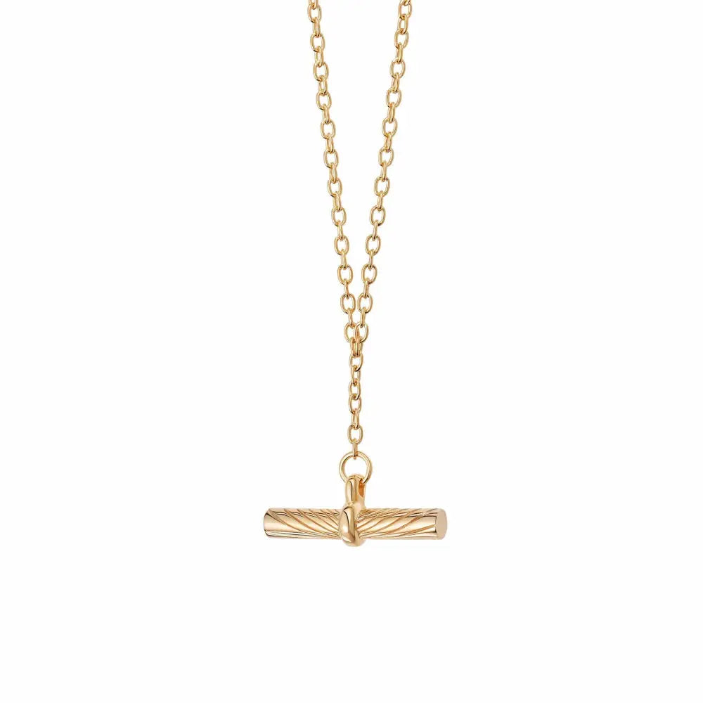 Estée Lalonde T Bar Necklace 18Ct Gold Plate