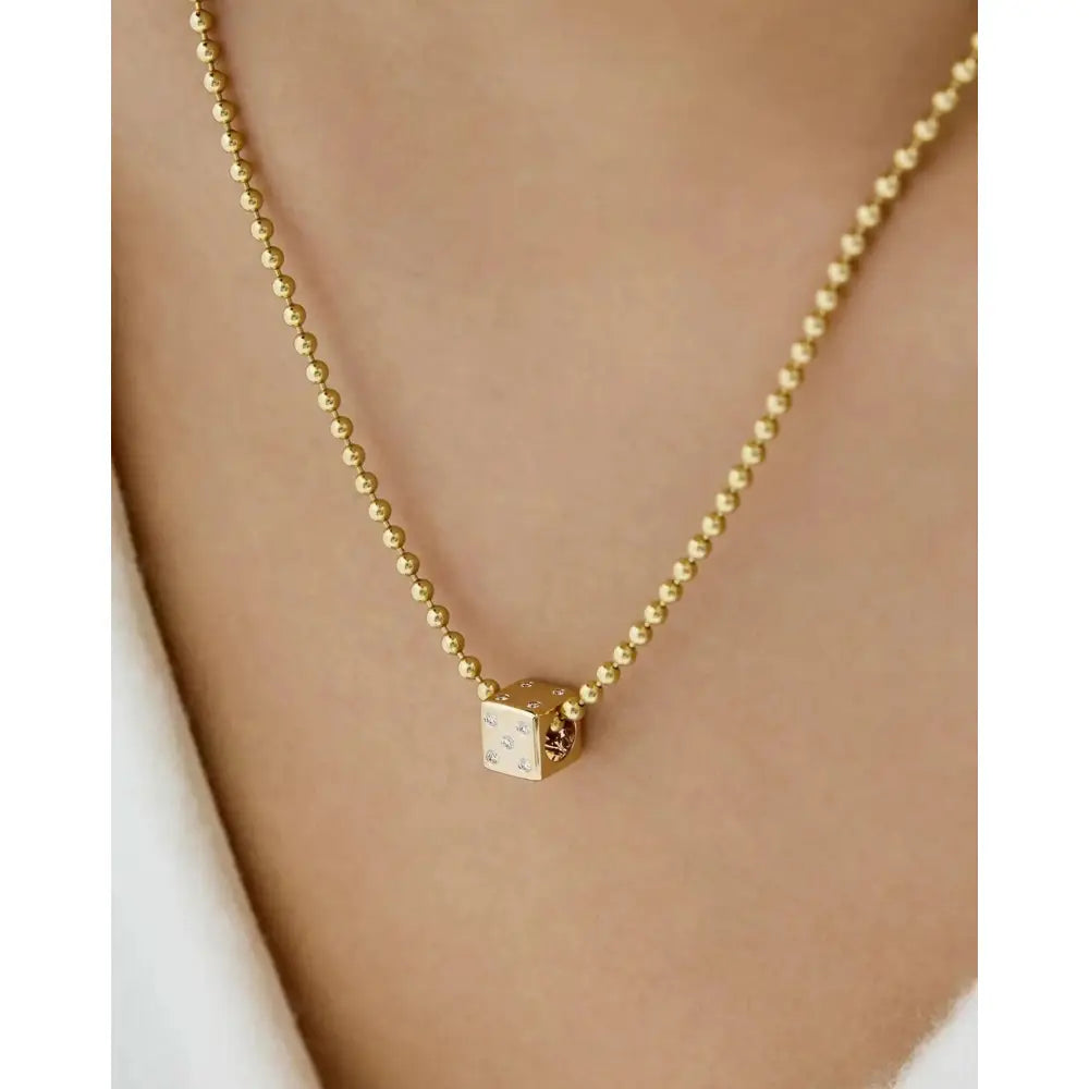 Eternity Bead with Dazzling Diamond Dice Design.