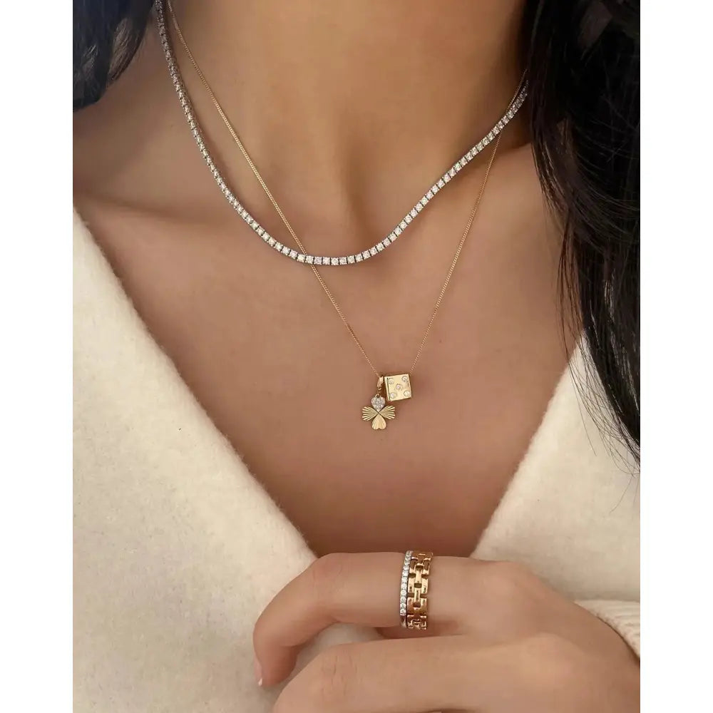 Eternity Bead with Dazzling Diamond Dice Design.