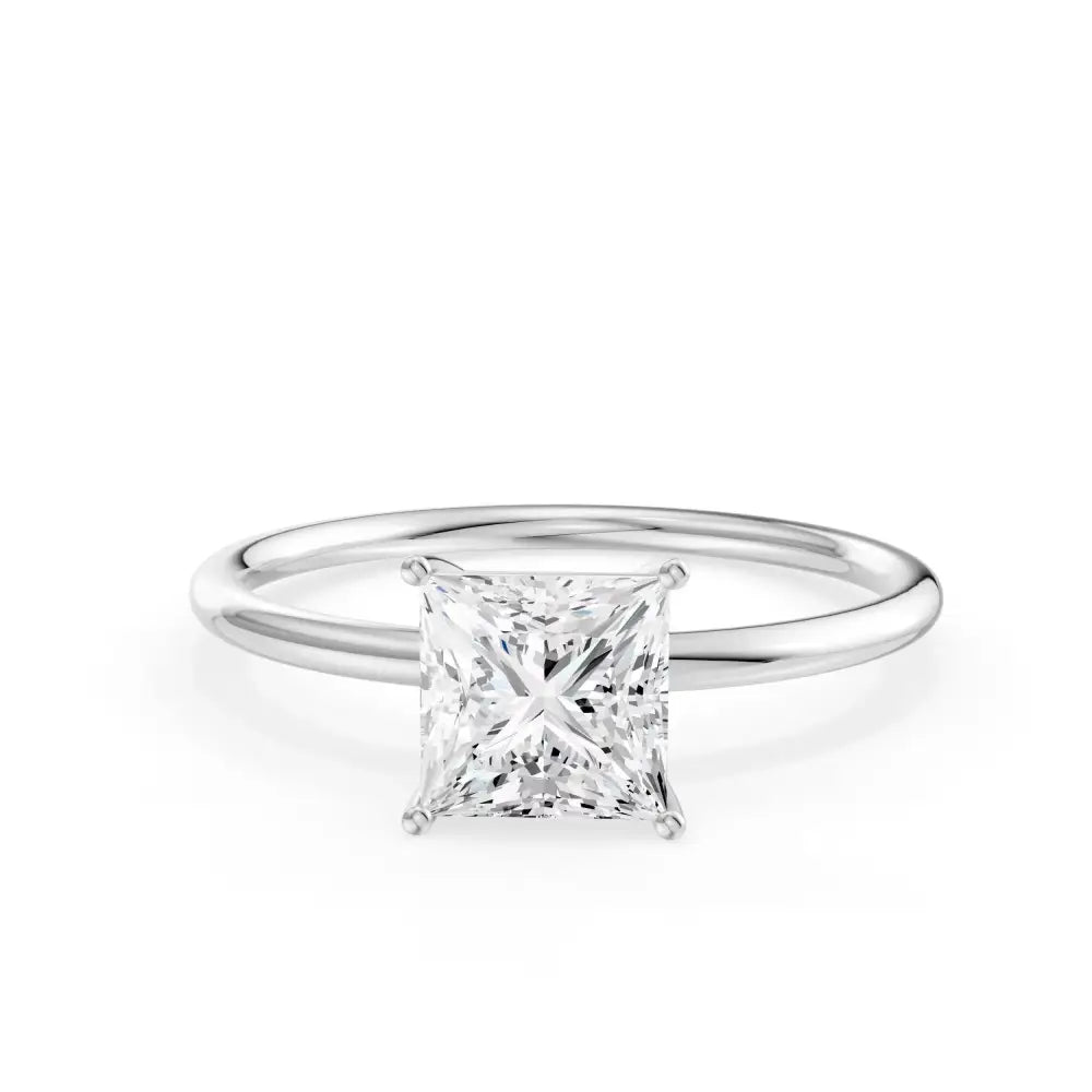 Stunning 10K Yellow Gold Princess Cut Diamond Solitaire Engagement Ring - The Perfect April Birthstone Gift for Her