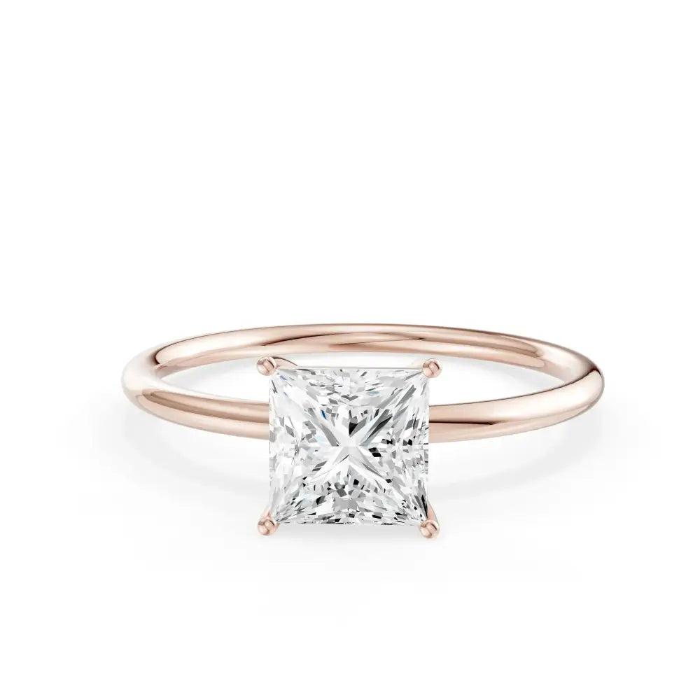 Stunning 10K Yellow Gold Princess Cut Diamond Solitaire Engagement Ring - The Perfect April Birthstone Gift for Her