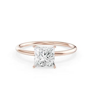 Stunning 10K Yellow Gold Princess Cut Diamond Solitaire Engagement Ring - The Perfect April Birthstone Gift for Her