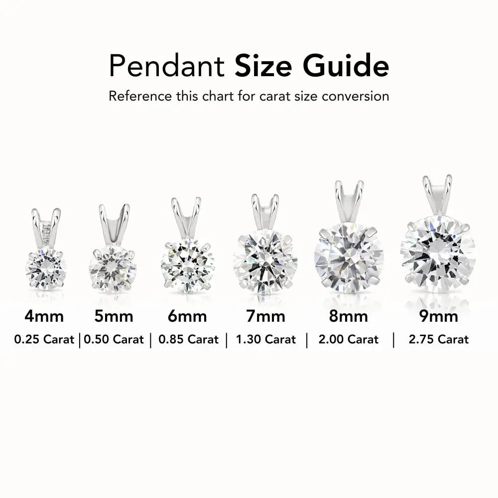 Exquisite 14K White Gold Classic Solitaire Pendant Necklace.