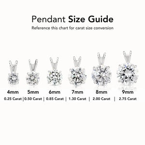 Exquisite 14K White Gold Classic Solitaire Pendant Necklace.