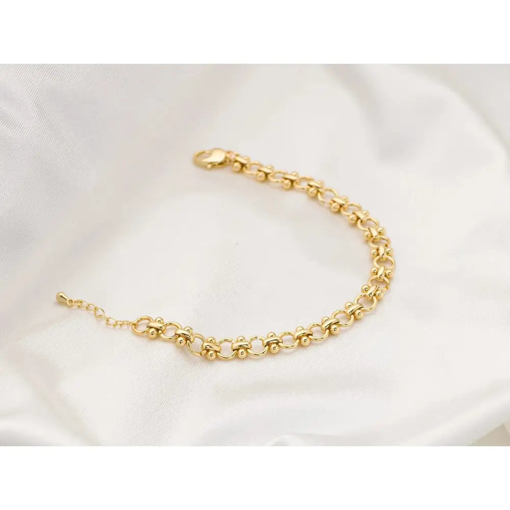 Exquisite 18K Gold Filled Dainty Chain Bracelet - Perfect for Stacking!.