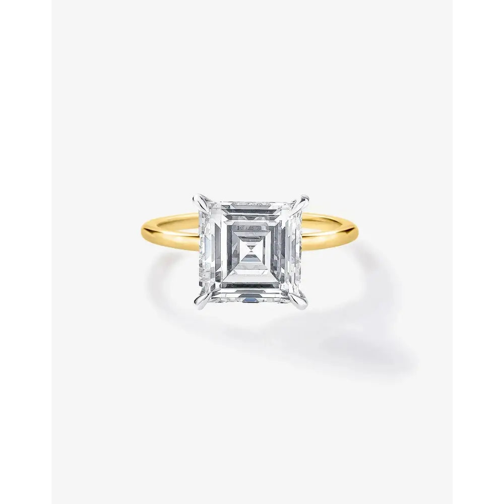 Exquisite 3.05 Carat Asscher Cut Natural Diamond in Whisper Thin® Setting.