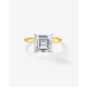 Exquisite 3.05 Carat Asscher Cut Natural Diamond in Whisper Thin® Setting.