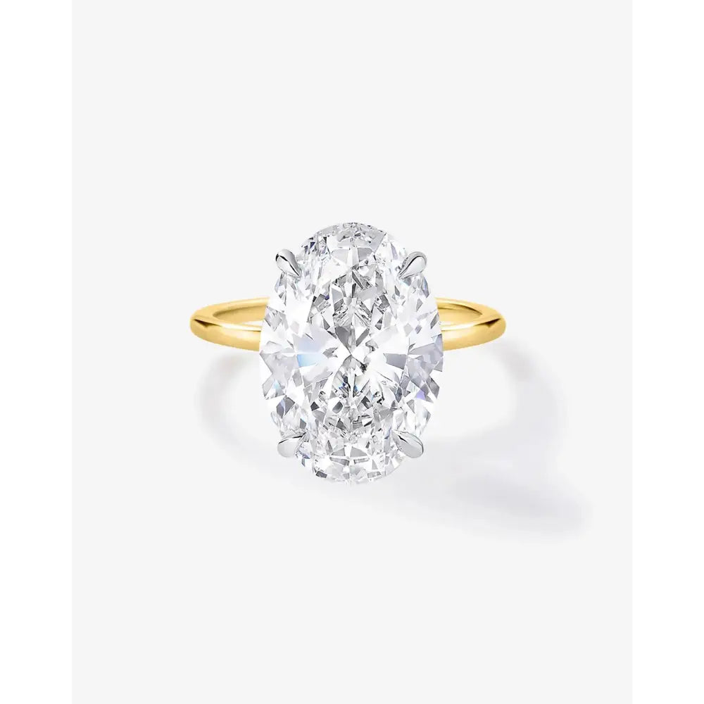 Exquisite 6.07 Carat Oval Lab Diamond in Whisper Thin® Setting.
