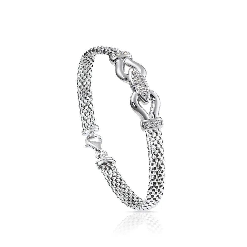 Exquisite 925 Sterling Silver Handmade Italian Reversal Bracelet – Fine Jewelry Elegance.