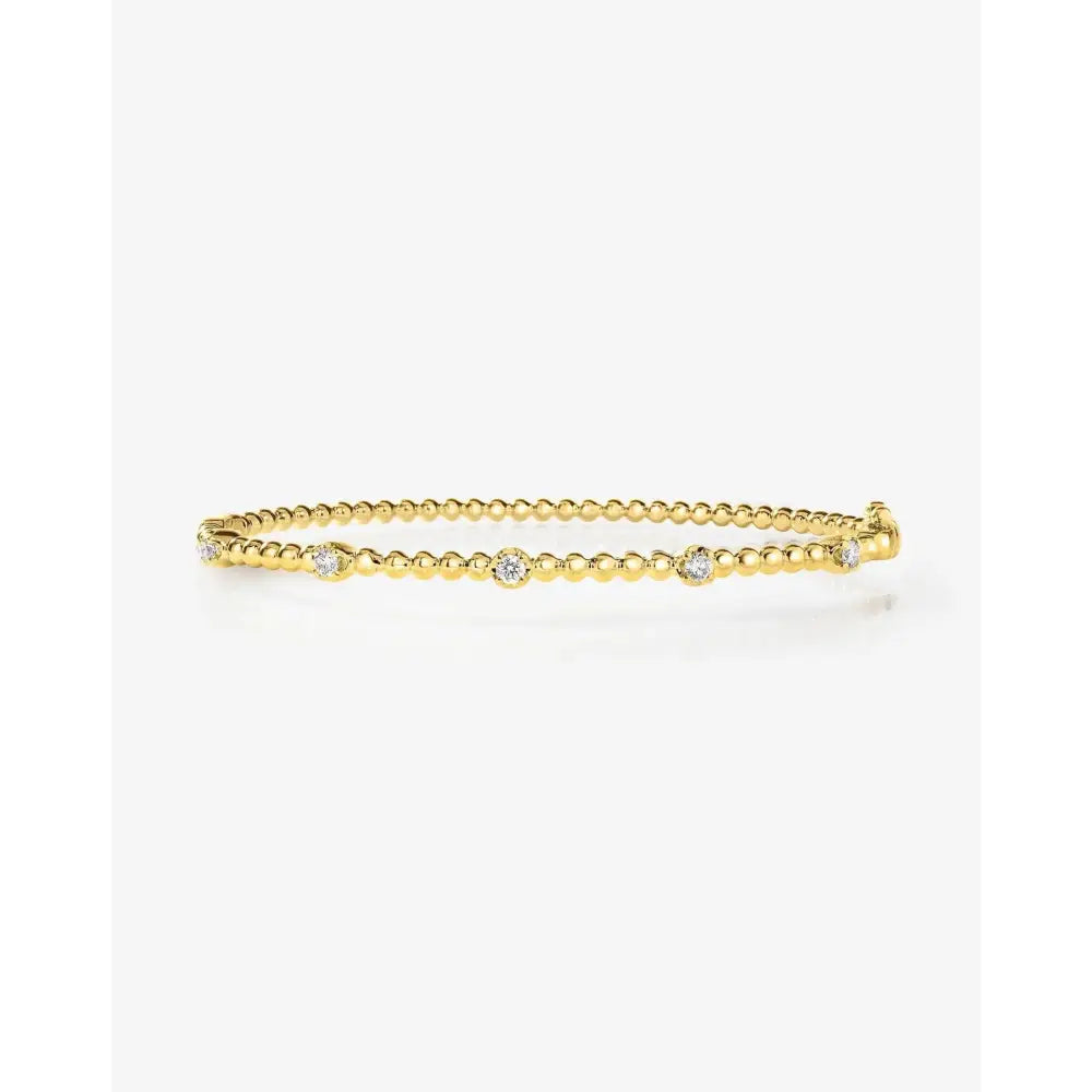Exquisite Diamond Bead Bangle - Elevate Your Elegance.
