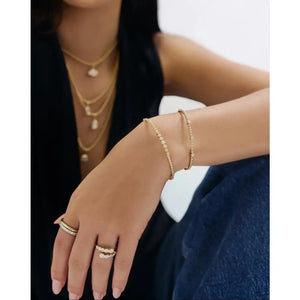Exquisite Diamond Bead Bangle - Elevate Your Elegance.