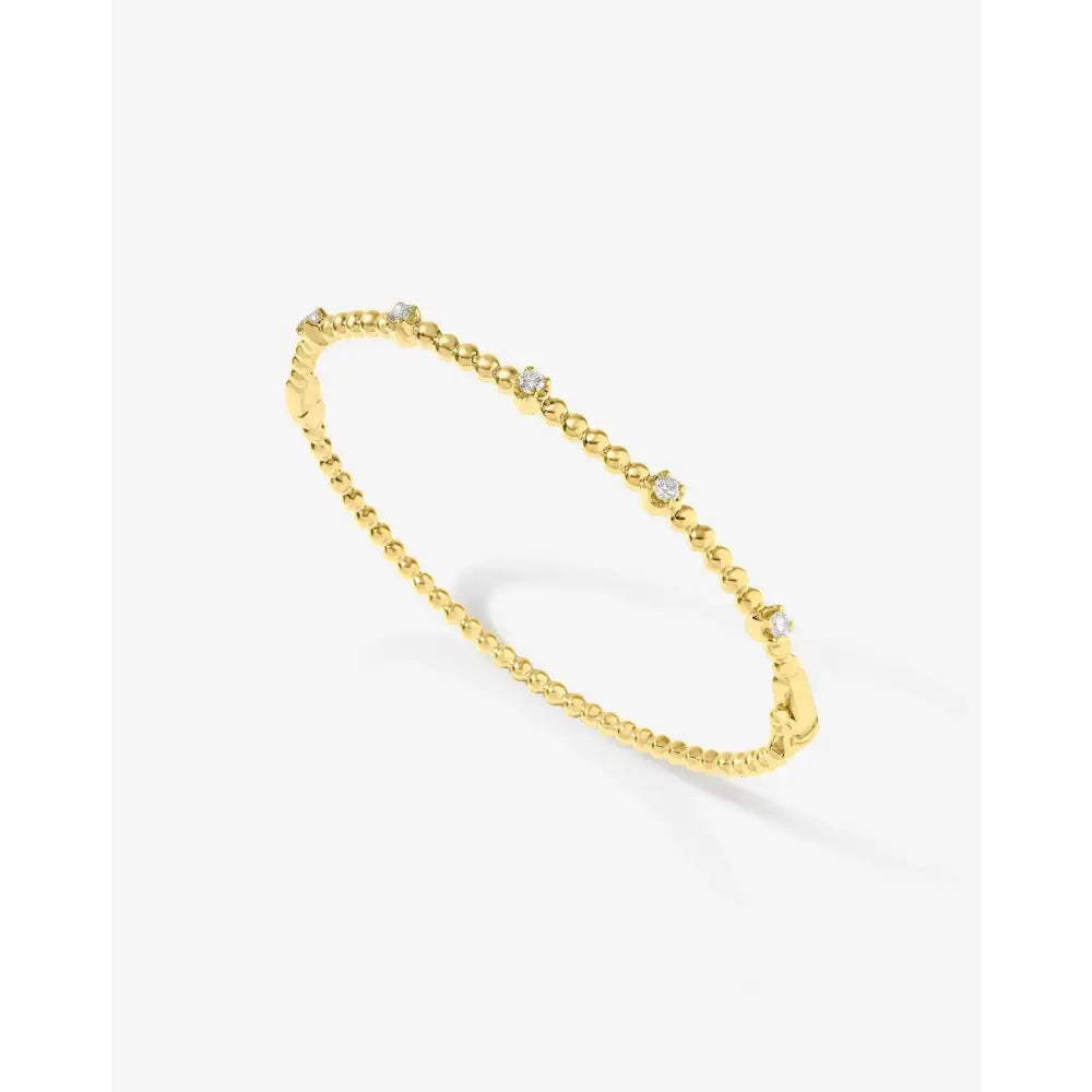 Exquisite Diamond Bead Bangle - Elevate Your Elegance.
