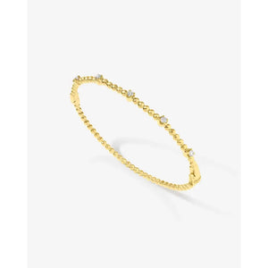 Exquisite Diamond Bead Bangle - Elevate Your Elegance.