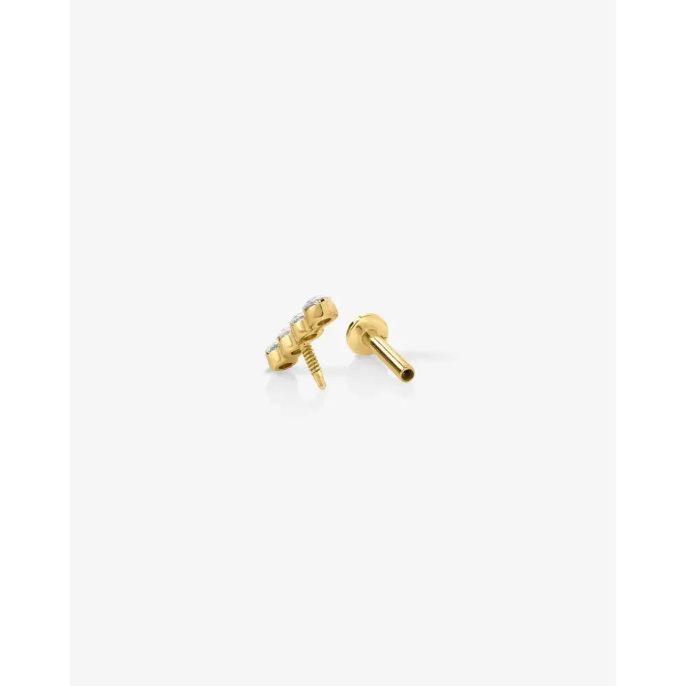 Exquisite Lab Diamond Row Flatback Earrings - Timeless Elegance!.