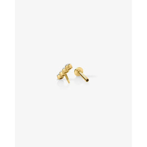 Exquisite Lab Diamond Row Flatback Earrings - Timeless Elegance!.