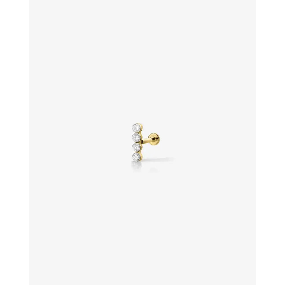 Exquisite Lab Diamond Row Flatback Earrings - Timeless Elegance!.