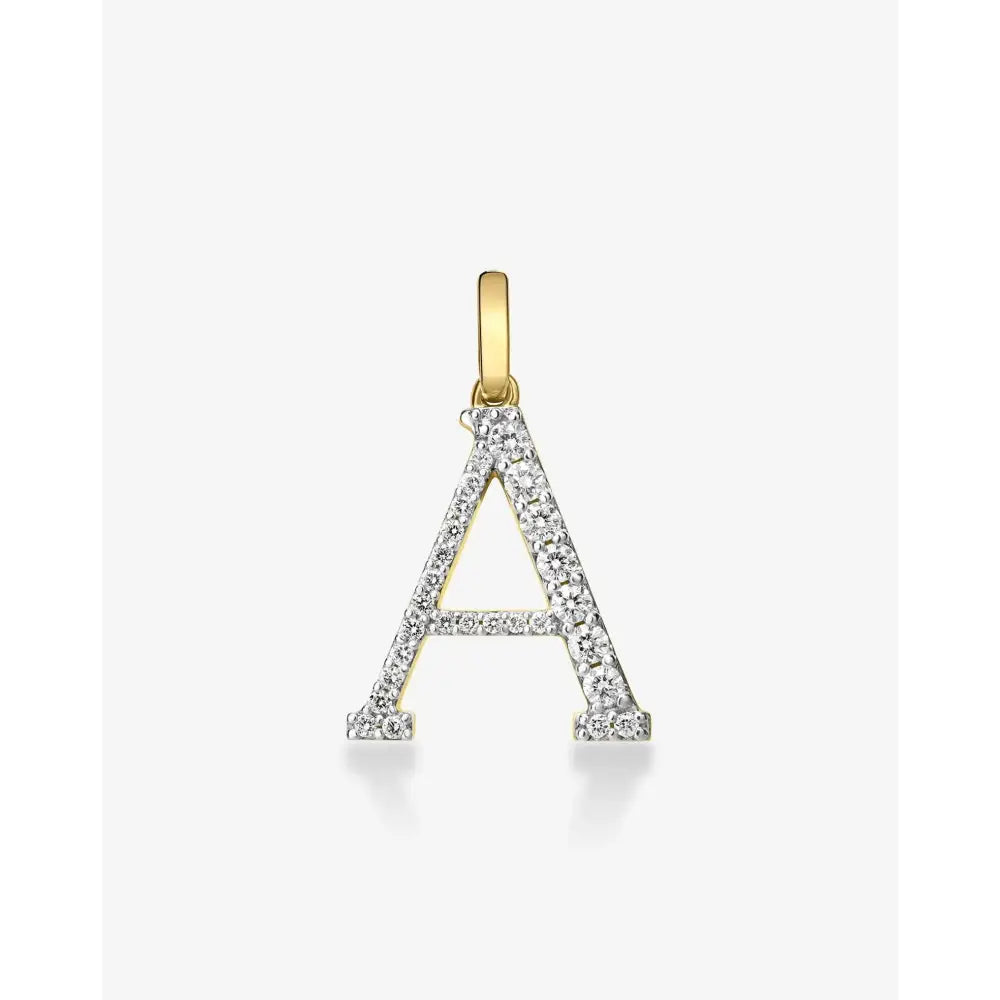 Exquisite Large Diamond Initial Pendant - Personalize Your Elegance.