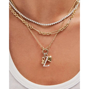 Exquisite Large Diamond Initial Pendant - Personalize Your Elegance.