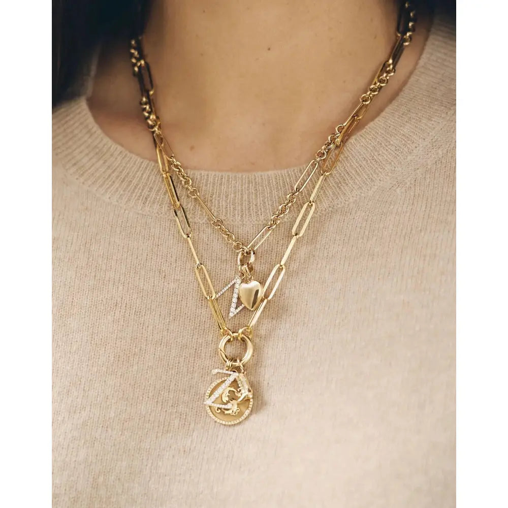 Exquisite Large Diamond Initial Pendant - Personalize Your Elegance.