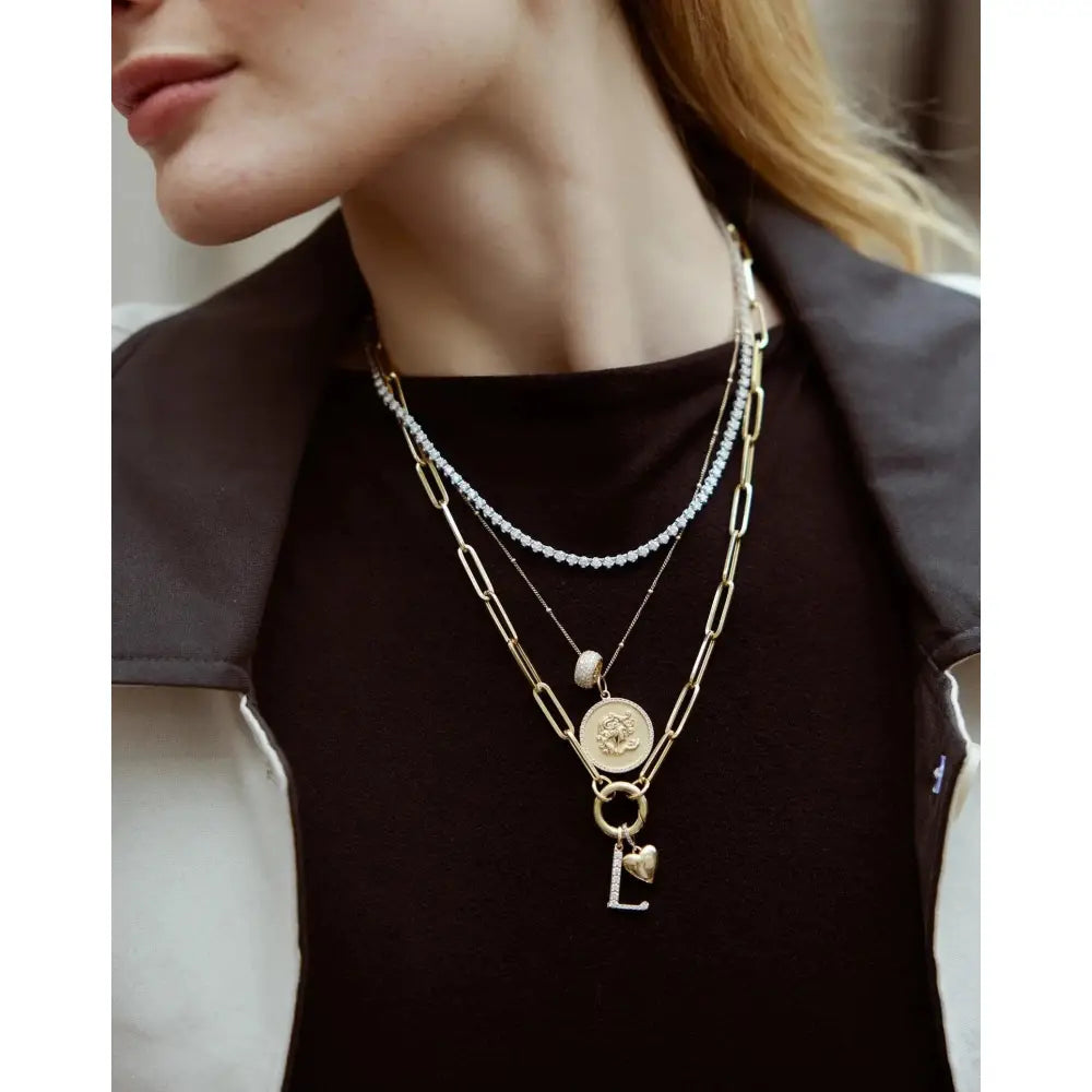 Exquisite Large Diamond Initial Pendant - Personalize Your Elegance.