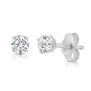 Set of 5! 925 Solid Sterling Silver Basket Set round CZ Stud Earrings, Pushback Sleeper Studs, Simulated Diamond, Unisex, by TILO Jewelry