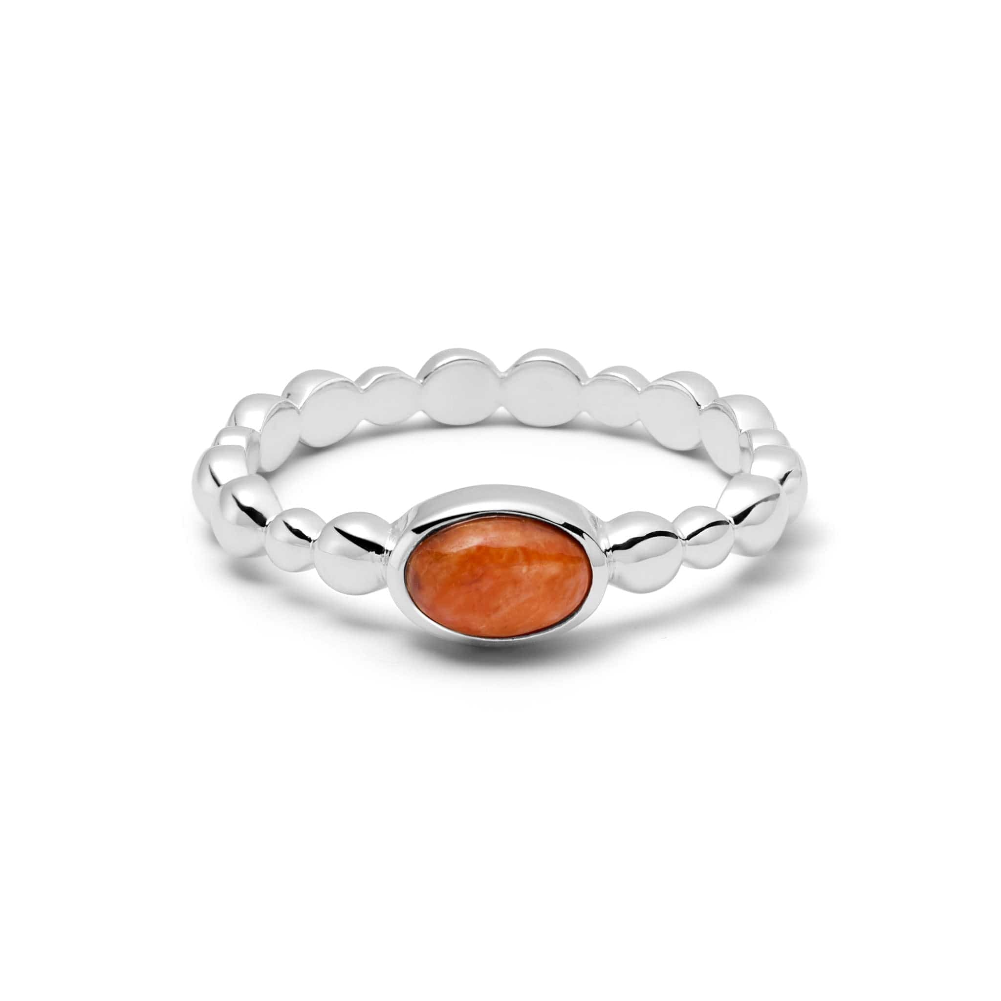 Healing Stone Bobble Ring Sterling Silver