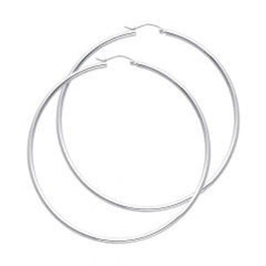 Elegant 14K Solid Gold 65mm Thin Lightweight Hoop Earrings - Perfect for Any Occasion!.